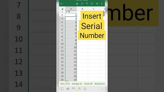 Serial Number in ms excel shortcut  Automatic serial number in excel excel serialnumber shorts [upl. by Kcirdahc]