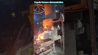 see practical live demonstration of cupola furnace from a foundry industry [upl. by Lehctim]