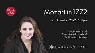 Mozart in 1772 at Cadogan Hall 21 November 2022 730pm [upl. by Akenn365]