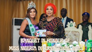 MISS NIGERIA INTERNATIONAL 2023 HOSTED TO A BANQUET BY ABIA FIRST LADY [upl. by Eirased]