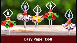 DIY Handmade Paper Dancing Doll Craft Idea DIY By Aloha Crafts [upl. by Baillie783]