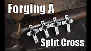 Blacksmithing for beginners Forging a simple split cross [upl. by Custer]