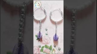 Cowrie Shell Earrings Making Idea 💜🤗💜 youtubeshorts diy earrings viralshort ytshorts music [upl. by Sofko]