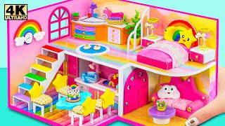 Build Miniature 2 Storey House has 4 Room and Rainbow Decor from Cardboard ❤️ DIY Miniature House [upl. by Anniram]