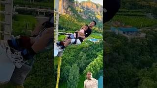 Spectacular Bungee Jump from a height of 100 feet 😲short [upl. by Caves]