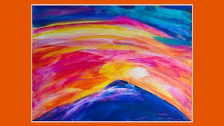 9718 Vibrant Minimalist Landscape Fluid Acrylics 7262024 Intuitive art [upl. by Labaw174]