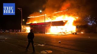 MINNEAPOLIS RIOTS Violence erupts for third night as protests spread buildings burn [upl. by Nyllaf]