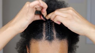 How To Cornrow Your Own Hair for Beginners Tutorial Part One [upl. by Deerdre992]