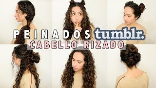 PEINADOS TUMBLR FÁCILES  CABELLO RIZADO LARGO [upl. by Georglana]