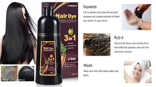 3 In 1 Instant Coloring Shampoo Natural Black Colorhair color shampoohair color shampoo for women [upl. by Ariela]