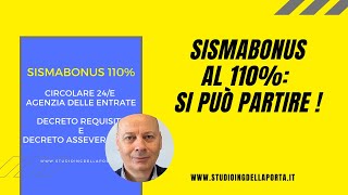 Sismabonus 110   si può iniziare [upl. by Lilhak]