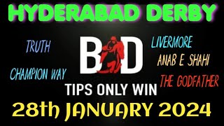 HYDERABAD DERBY  28th JANUARY 2024  HORSE RACING  HYDERABAD RACE TIPS  RACE TIPSTIPSONLYWIN [upl. by Calmas]