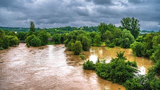 Hochwasser von Fils und Neckar bei Reichenbach Plochingen und Esslingen [upl. by Kcajyllib]