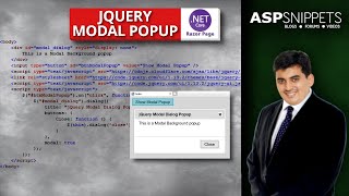 Using jQuery Modal Popup in ASPNet Core Razor Pages [upl. by Burdett]