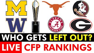 College Football Playoff Rankings 2023 LIVE  CFP Bracket Is Alabama Florida State Or Texas OUT [upl. by Giacomo737]