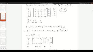 Multiple Linear Model  Multivariate Normal [upl. by Sontag81]