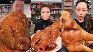 Food sharing delicious spicy Pig Head Meat mukbang eatingshow [upl. by Aicilra]