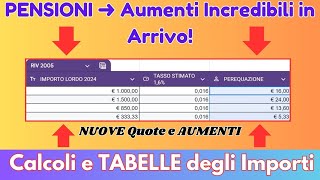 PENSIONI ➜ Aumenti Incredibili in Arrivo 💰Calcoli e TABELLE degli Importi INPS [upl. by Teresina950]