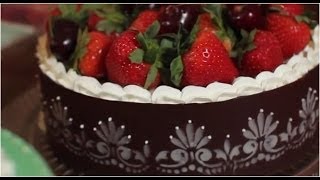 How to Make Stenciled Chocolate Cake Wraps [upl. by Eshman]