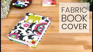 How to Make a Fabric Book Cover [upl. by Euqirne]