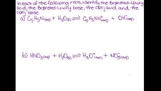 Finding Bronsted Lowry acids and bases as well as corresponding conjugate acdis and bases [upl. by Narf386]