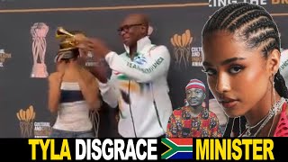 Tyla Disgrace Minister For Touching Her Grammy Award In South Africa [upl. by Ennobe]