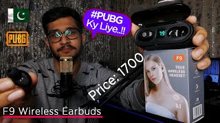 F9 Budget Wireless Earbuds With 2000mah Under Rs 2000 In 2021 Not For PUBG Mobile Gaming [upl. by Eniamreg]