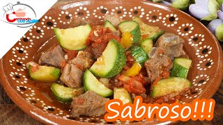 Comida Económica Calabacitas con Carne de Puerco [upl. by Enohpets]