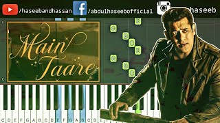 NOTEBOOK Main Taare Piano Tutorial  Salman Khan  Pranutan Bahl  Zaheer Iqbal  Vishal M  Manoj [upl. by Jacoba]