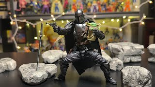 Revoltech The Mandalorian Amazing Yamaguchi CUSTOM Mando  REVIEW  starwars mandalorian [upl. by Olleina]