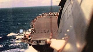 United States fighter aircrafts F6F Hellcat and F4U Corsair on aircraft carrier UHD Stock Footage [upl. by Ydnor]