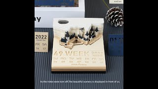 2022 Paper Tricks Weekly Calendar Harry Potter Hogwarts Castle Paper Block Note Paper Cubes [upl. by Ivel]