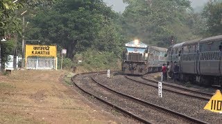 Top Notch Goa Jan Shatabdi Exp Performs Curvatious Single Line Crossing At Kamathe Konkan Railway [upl. by Finzer]