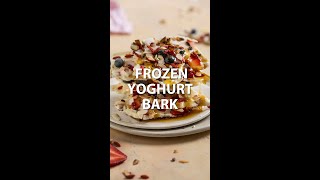 Berry Frozen Yoghurt Bark Recipe  Healthy Super Easy Snack or Dessert Idea [upl. by Ivie]