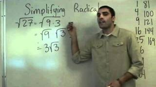 Algebra  Simplifying Radicals [upl. by Noryahs]