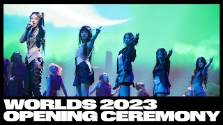 Worlds 2023 Finals Opening Ceremony Presented by Mastercard ft NewJeans HEARTSTEEL and More [upl. by Refennej]