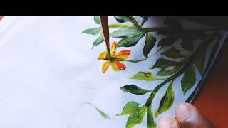 easy flower florescent a0crylic painting step by step tutorial for beginners and art loversrelaxart [upl. by Doble468]