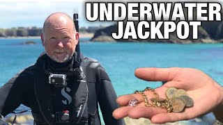 Uncovering Hidden Riches Metal Detector Strikes Gold In Underwater Treasure Hunt [upl. by Alrahc]