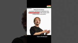 Mark Zuckerberg become 2nd richest person with a 206 billion net worth shorts meta billionaire [upl. by Bryce706]