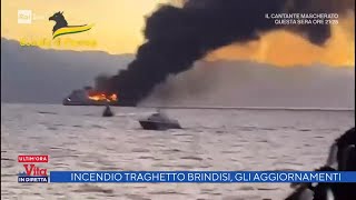 Incendio nave ItaliaGrecia gli aggiornamenti  La vita in diretta 18022022 [upl. by Nonrev765]