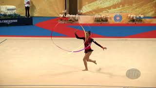 PAZHAVA Salome GEO  2018 Rhythmic Worlds Sofia BUL  Qualifications Ribbon [upl. by Calabrese]