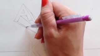 How to draw Letters in 1 point perspective [upl. by Ataga]