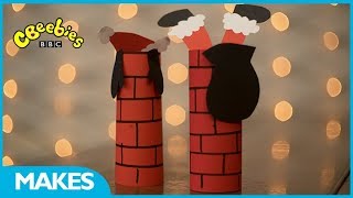 CBeebies Christmas Makes  Silly Santa from cardboard tubes [upl. by Dalila]