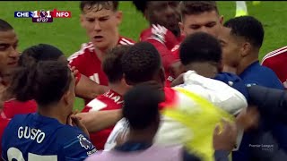 Chelsea vs Nottingham Forest descends into huge brawl as Marc Cucurella clatters into Enzo Maresca [upl. by Anaderol]