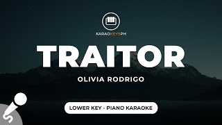 traitor  Olivia Rodrigo Lower Key  Piano Karaoke [upl. by Prudy]