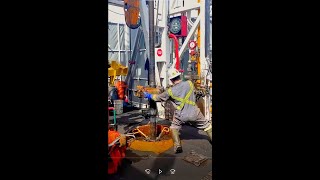 pulling Rig Floorman Working pulling drilling oil tripping [upl. by Bully]