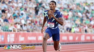 Fred Kerley leads US men to 100m sweep in Brussels Diamond League  NBC Sports [upl. by Maryrose]