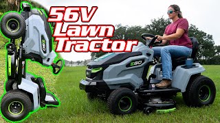 BATTERY POWERED TRACTOR  EGO T6 42 inch Lawn Tractor Review [upl. by Eelidnarb]