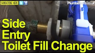 SIDE ENTRY FILL VALVE TOILET REPAIR and CHANGE  Plumbing Tips [upl. by Arin523]