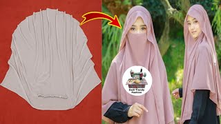 Instant Hijab Design Cutting Stitching Princess Instant Hijab Naqab Cutting amp StitchingKhimar DIY [upl. by Estell940]